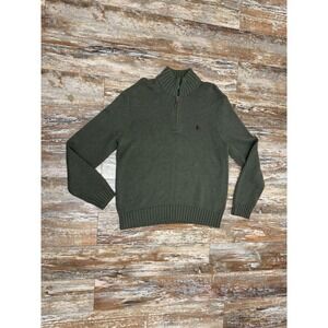 Mens Polo Ralph Lauren Green 1/4 Zip Sweater Size XL Thick Knit